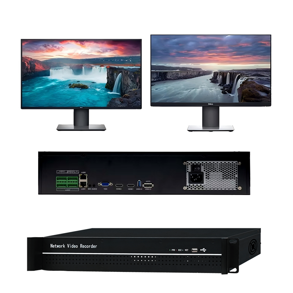 H.265 Ultra HD 36 channel 12MP network IP camera video NVR recorder 8 hard drive disk port