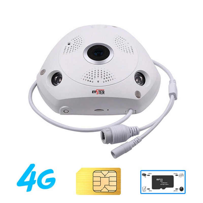 2.0MP HD Panoramic view 3G 4G SIM Card Slot 360 Degree 3D fisheye Network CCTV Security Camera Fisheye Lens