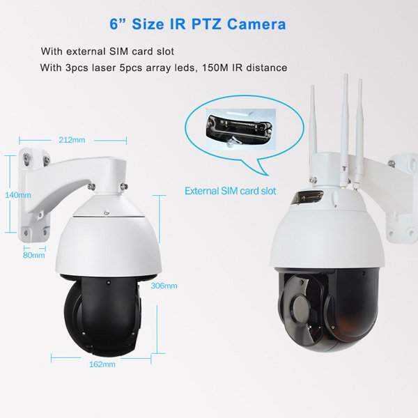 Wireless Security Monitoring Systems Video Surveillance 3G 4G LTE PTZ Camera