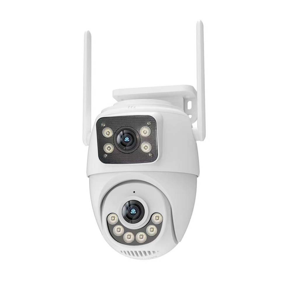 4G Security Sim Card Outdoor 4mp Dual Lens Surveillance Camera