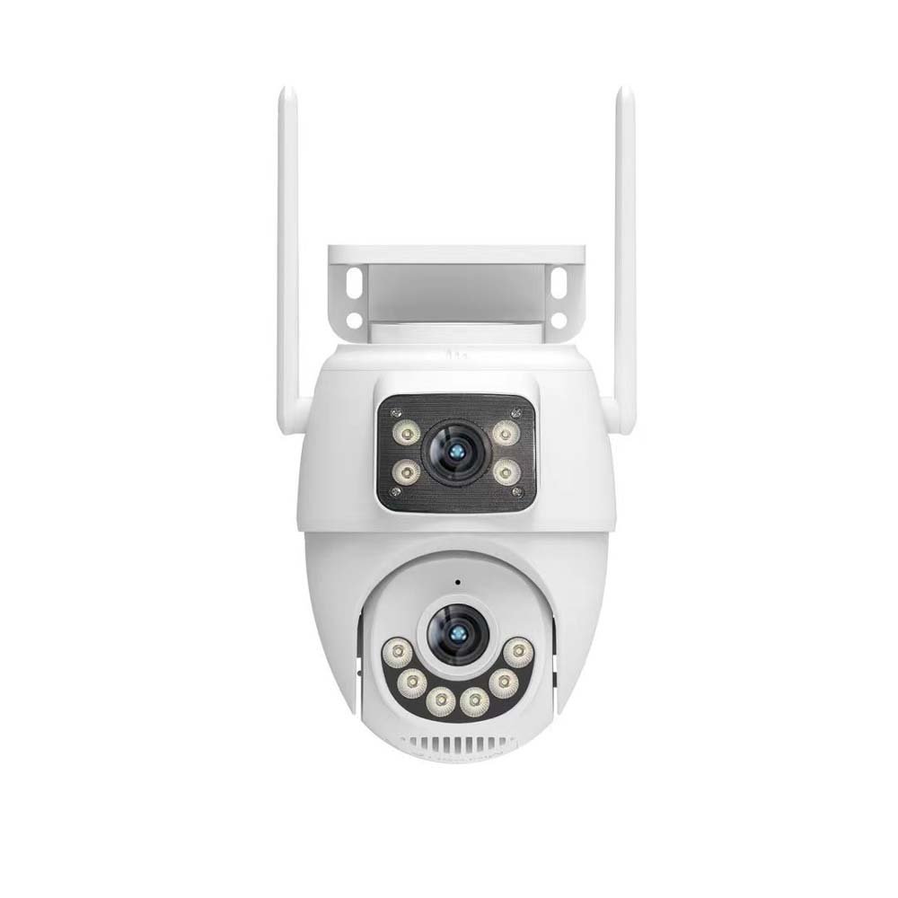 4G Security Sim Card Outdoor 4mp Dual Lens Surveillance Camera