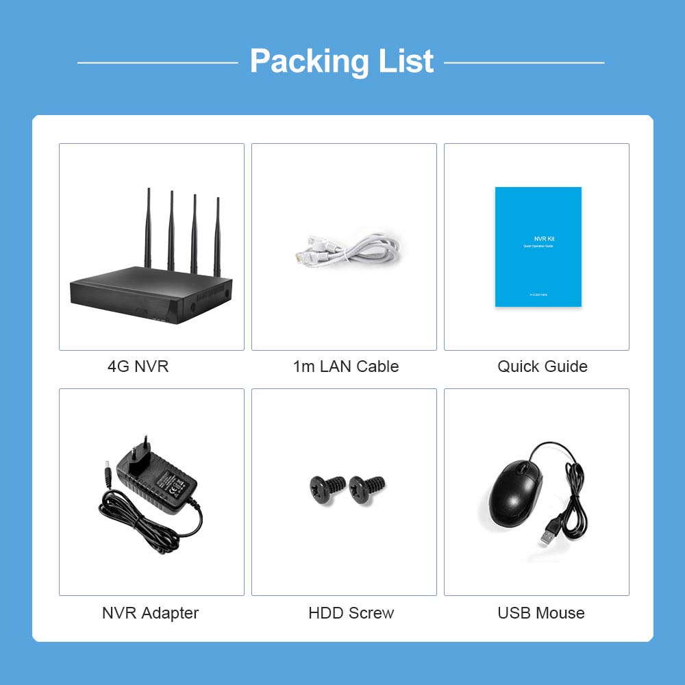 4G Sim Card 8ch Wireless Network Video Recorder