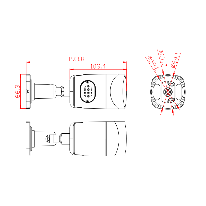 Red Blue Light Sound Light Alarm Smart IP Bullet Camera