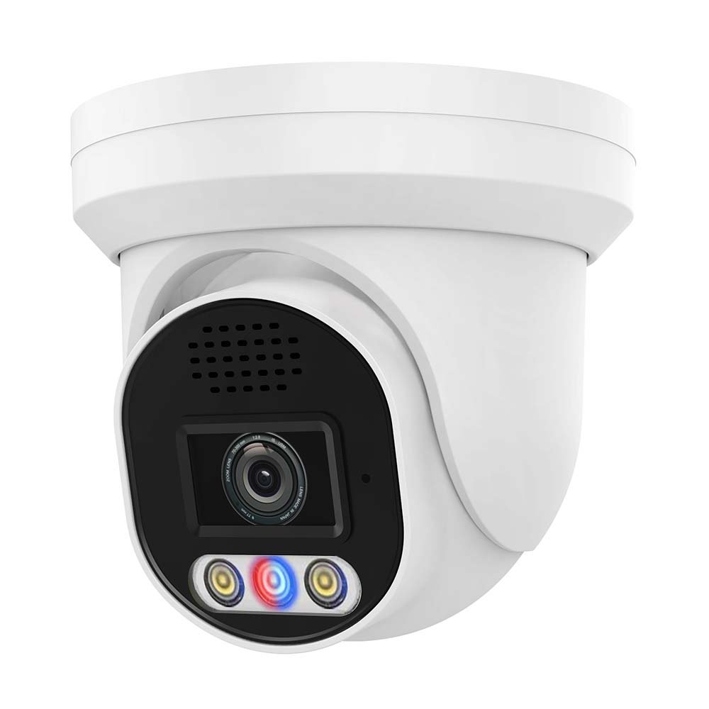 Outdoor Security Two Way Audio Smart Human Vehicle Detection Turret Full Color Night Vision ColorVu IP Camera