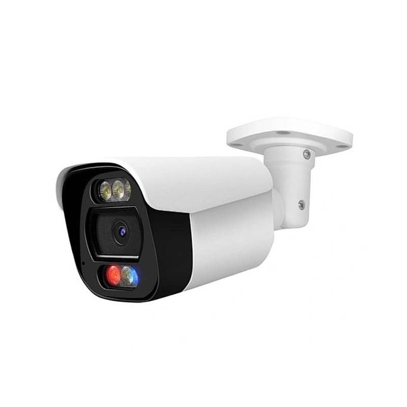 Red and blue Flashlight Alarm 8MP Two Way Audio OEM 2.8mm fixed lens POE Bullet IP camera