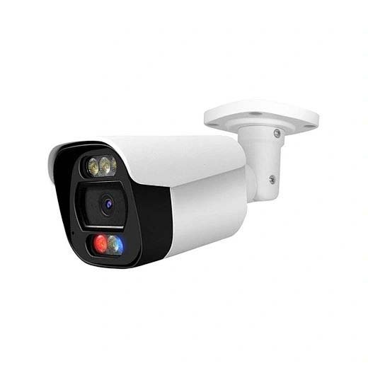Red and blue Flashlight Alarm 8MP Two Way Audio OEM 2.8mm fixed lens POE Bullet IP camera