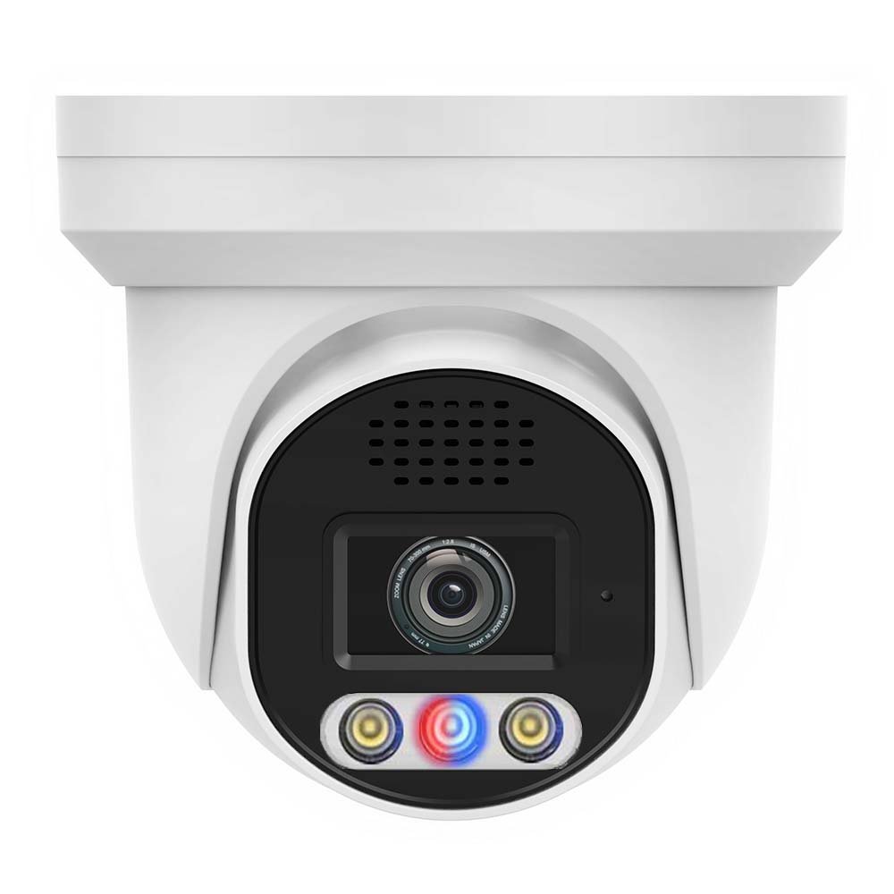 Outdoor Security Two Way Audio Smart Human Vehicle Detection Turret Full Color Night Vision ColorVu IP Camera
