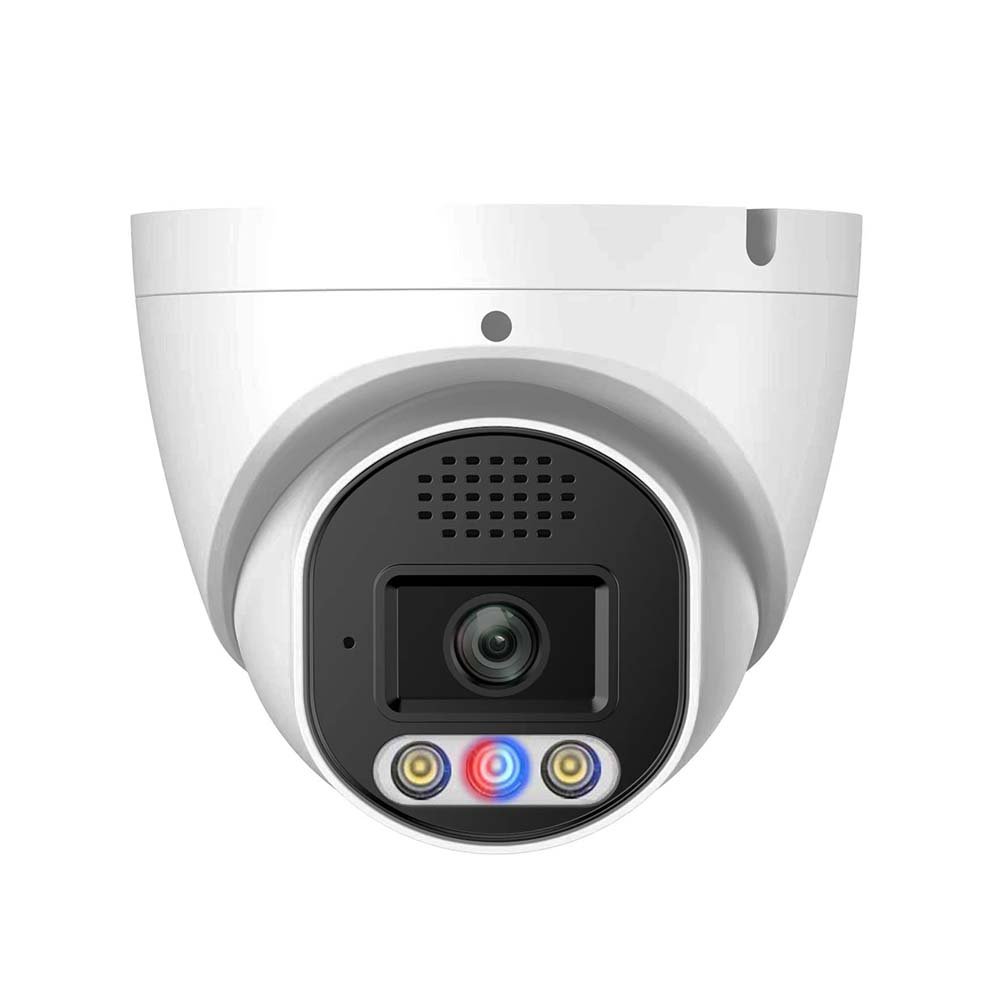8MP Active Deterrence IR Turret Network Camera with Red and Blue flash light