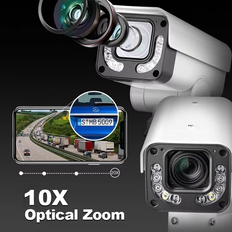 10X Optical Zoom 4MP ALPR ANPR Camera Automatic Number Plate Recognition Car Vehicle POE IP PTZ Camera