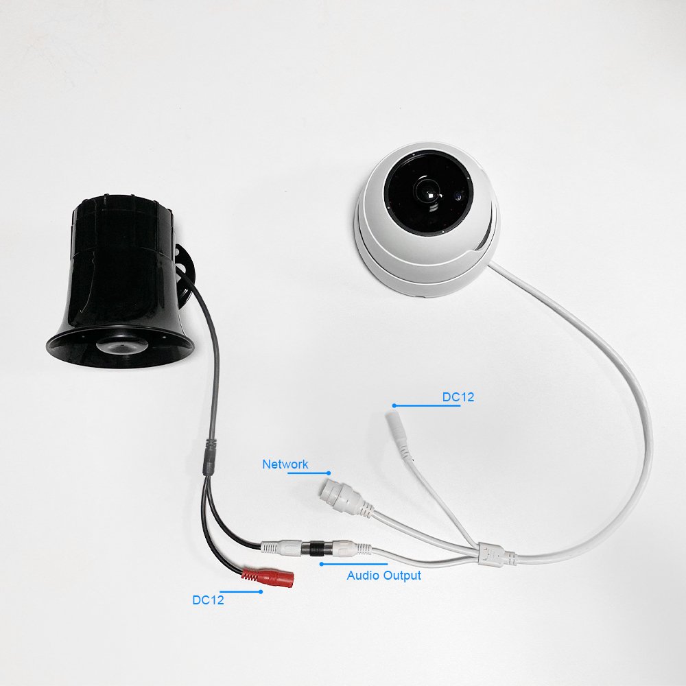 110dB DC 12V Wired Loud Horn Alarm 15W Antitheft Loudspeaker For CCTV Camera