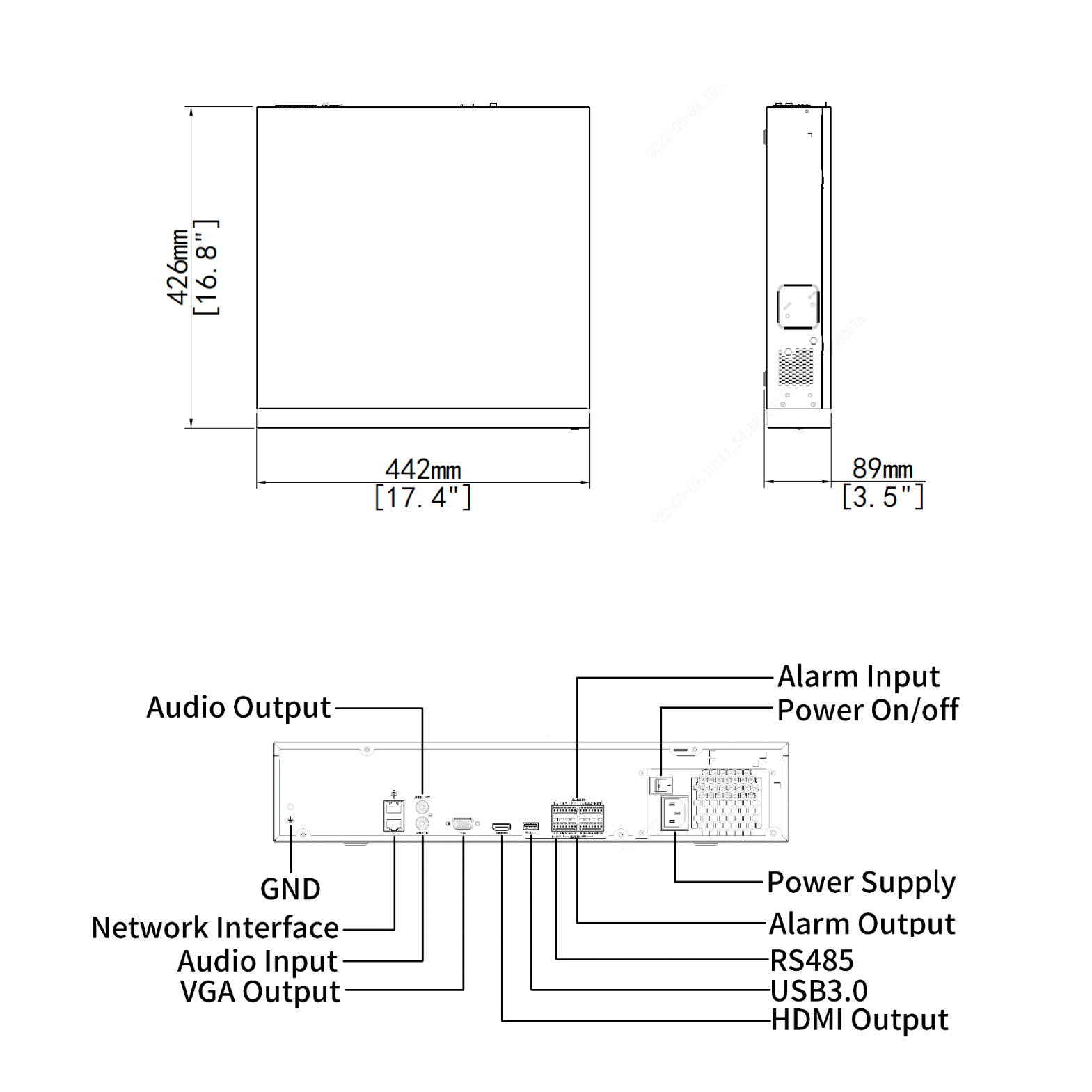 H.265 64 Channel ONVIF 4K NVR Support 8Sata HDDs Up to 10TB for Each HDD