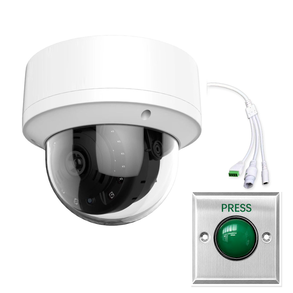 Panic Button Alarm IP Dome Camera with VMS Pop-up Video Recording for Bank Jewelry Store and Bus Security