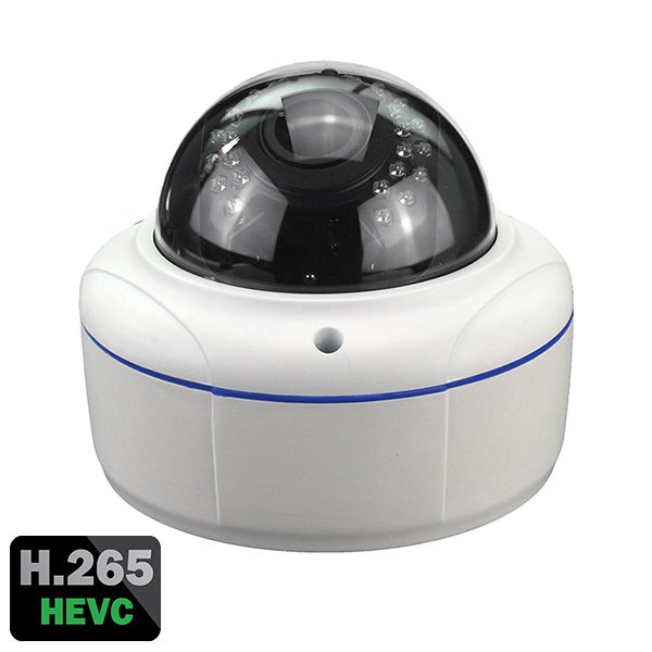 H.265/H.264 Varifocal 5.0 Megapixels Metal Dome IP Camera Vandalproof IK10