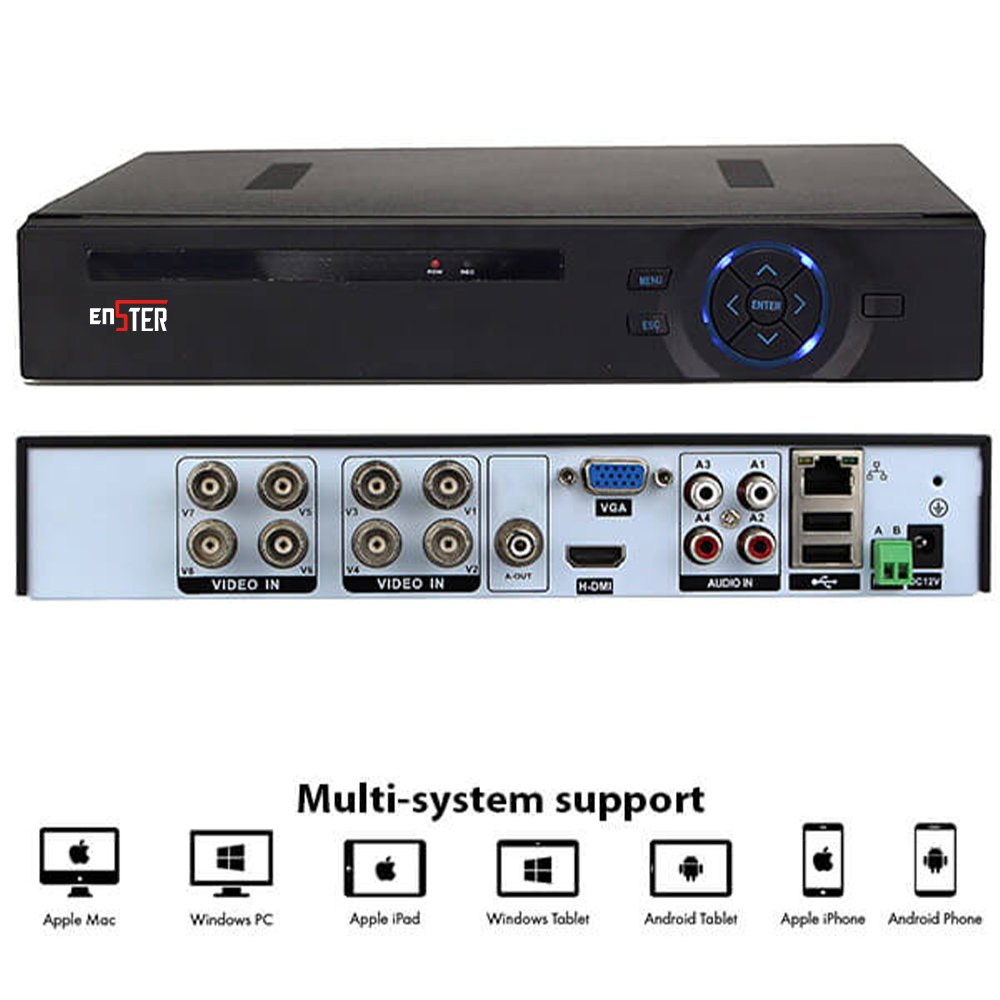 HD DVR Recorder Enster with VGA Embedded LINUX Operating System 8 Channel for iPhone Android