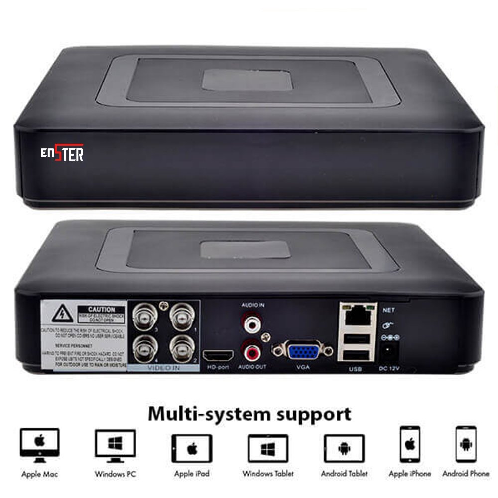 TV Video Recorder Enster with ONVIF Full HD Embedded LINUX Operating System 4 Channel