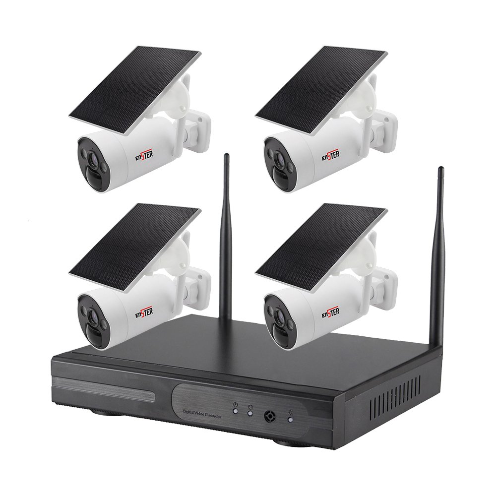 4 channel solar powered wireless camera security system