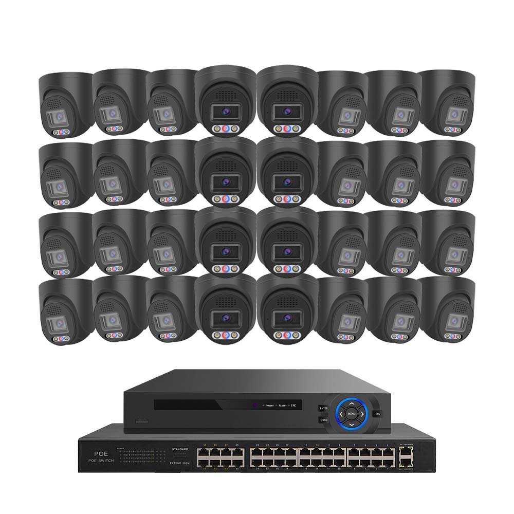 32 Channel 8mp 4k Outdoor Turret Eyeball Dome Camera Poe Cctv Security Surveillance Camera System