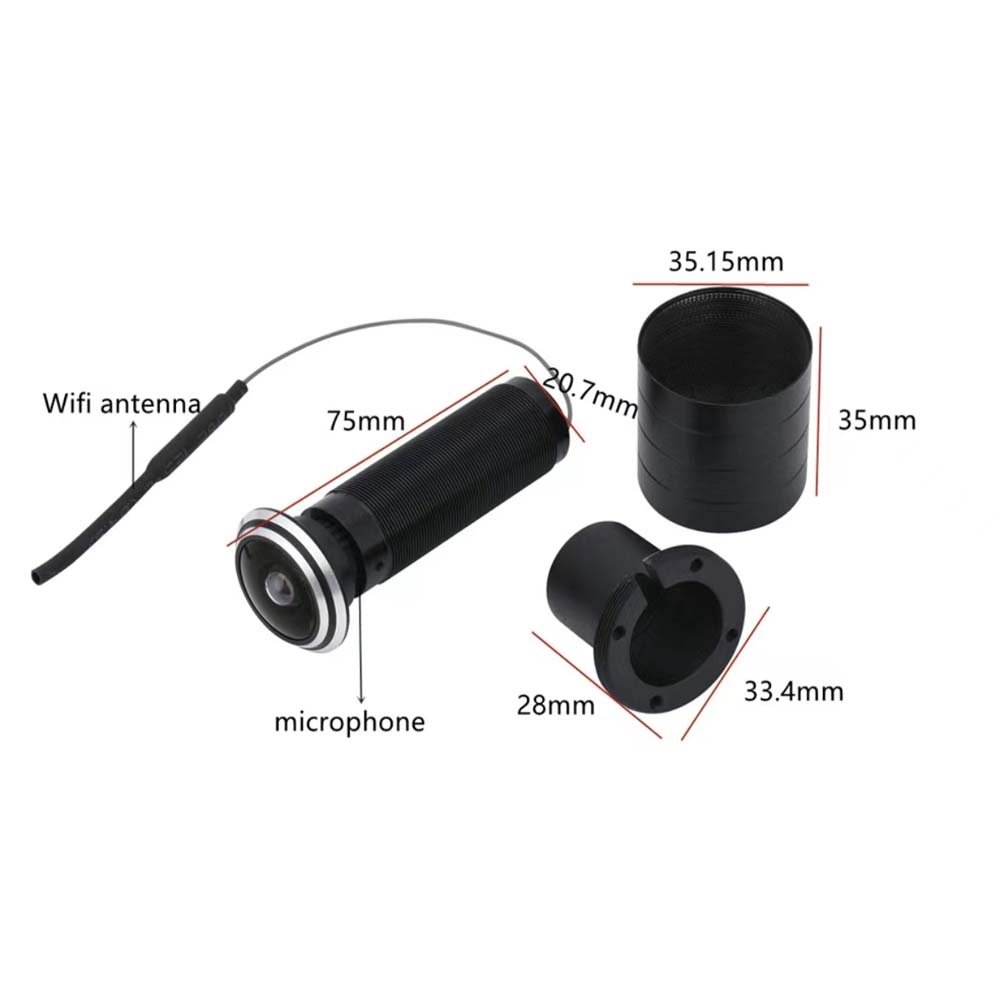 175 Degree Super wide angle Door hole Use Cat Eye Wireless IP Network Camera With Microphone