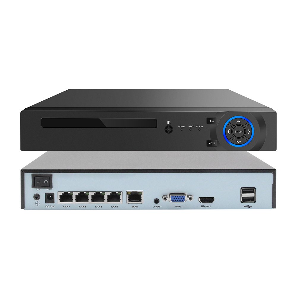 4ch 4k H.265 Plug and Play PoE NVR With 4CH DC 48V POE Output