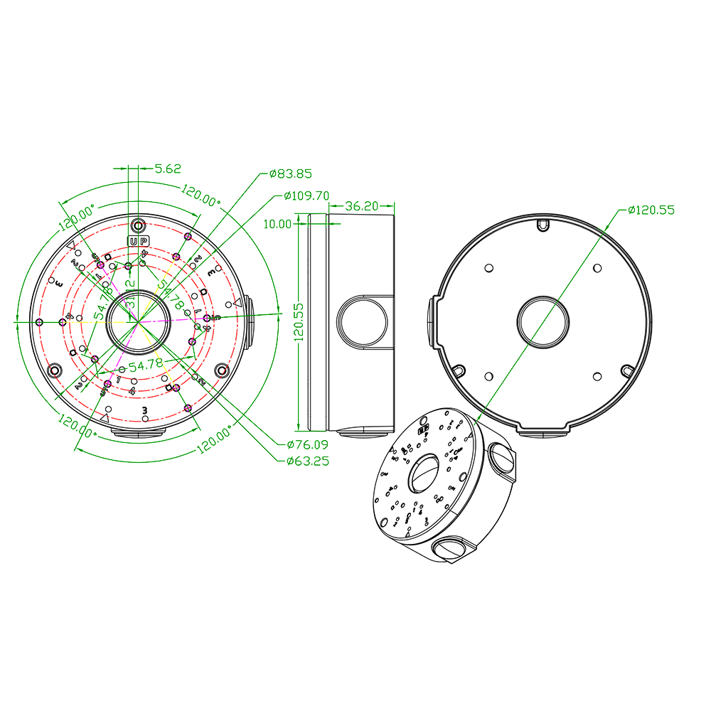 Waterproof Junction Box For Dome Camera and Bullet Camera