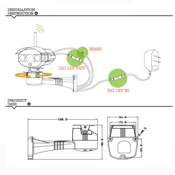 CCTV Bracket PTZ Electrical Rotating RS485 Connection Pan Tilt Rotation Motor Built-in ip camera