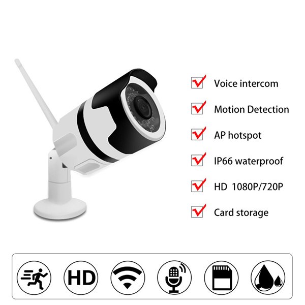 HD 1080P 360 degree Fisheye 3.6mm ICR camera Outdoor IP66 wireless IP bullte P2P camera