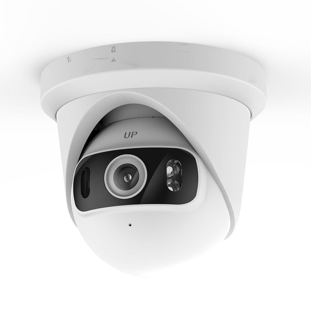 Turret Style 180° Panoramic Lens smart light two way audio Security IP Camera