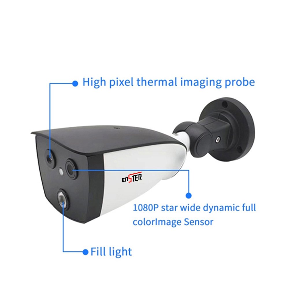 Binocular 2MP 1080P AI Body Temperature indicator Infrared Thermal imaging Camera