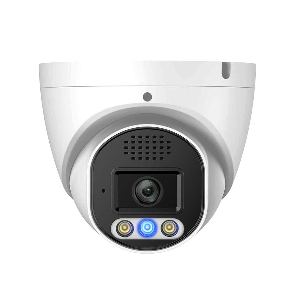 8MP Active Deterrence IR Turret Network Camera with Red and Blue flash light
