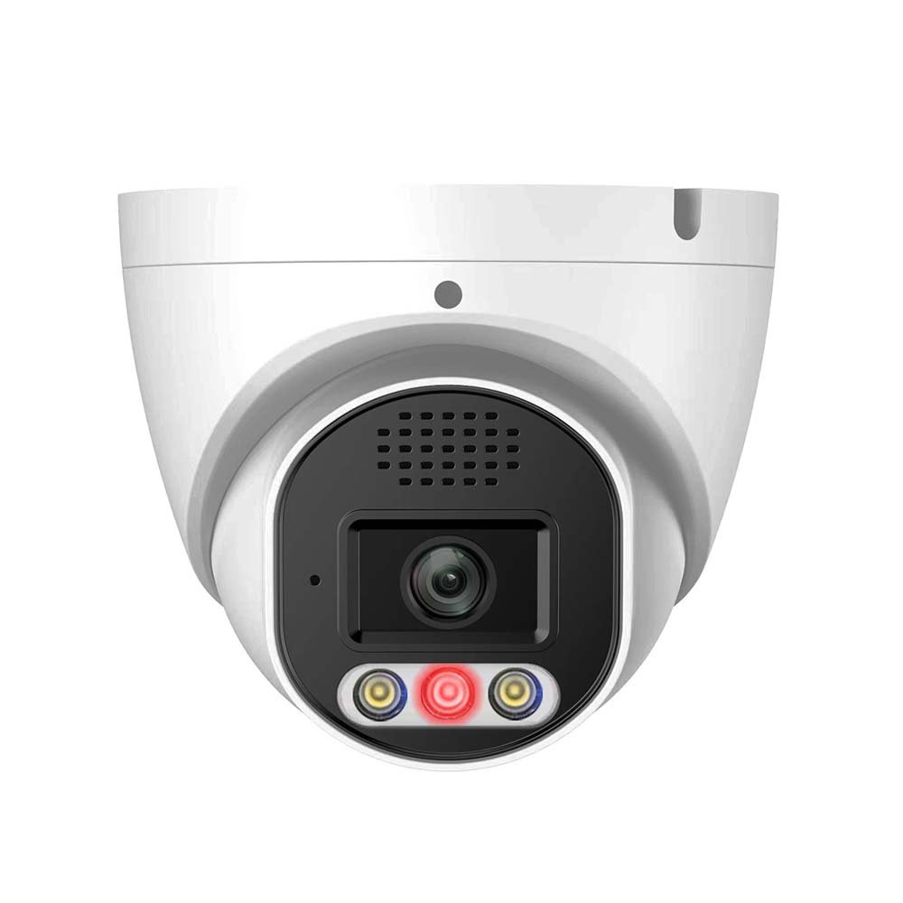 8MP Active Deterrence IR Turret Network Camera with Red and Blue flash light
