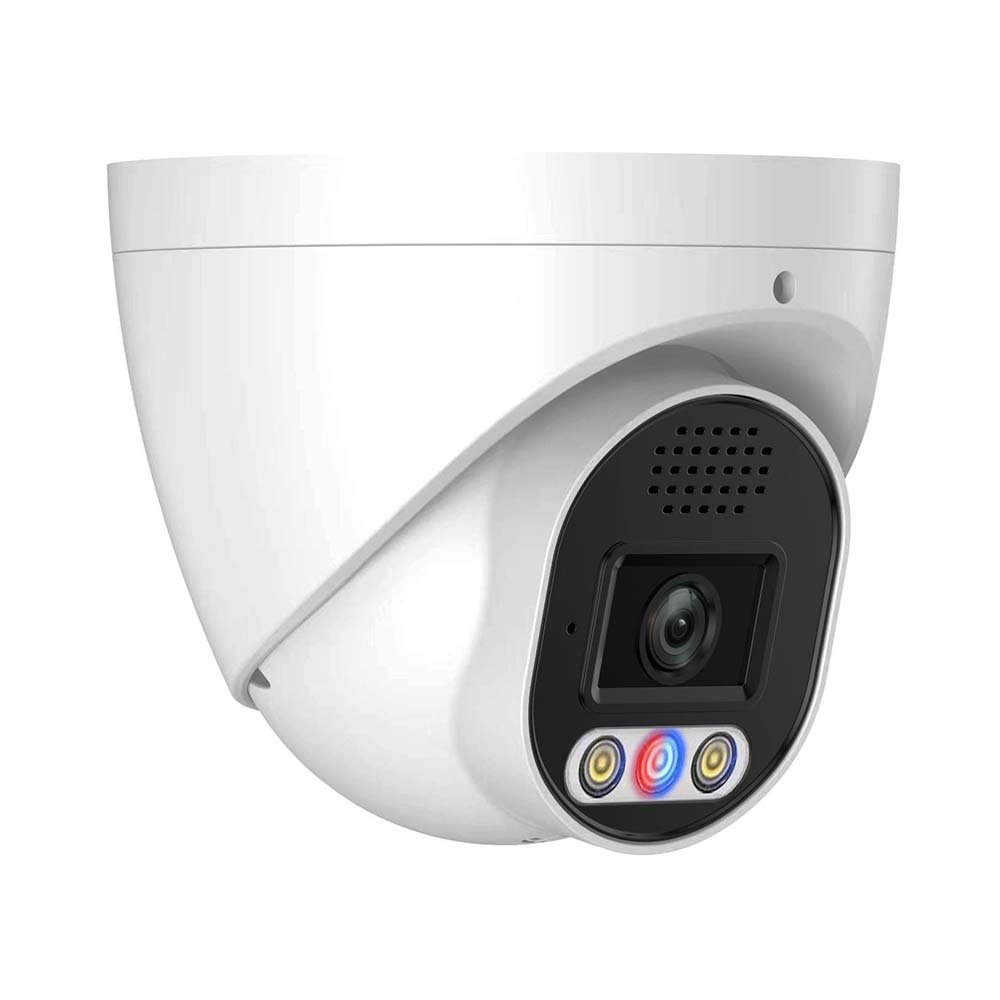 8MP Active Deterrence IR Turret Network Camera with Red and Blue flash light