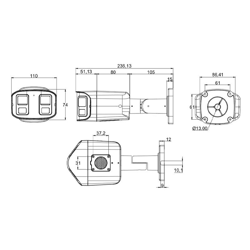 8MP 4K UHD Dual Lens Panoramic AI IP PoE Bullet Camera