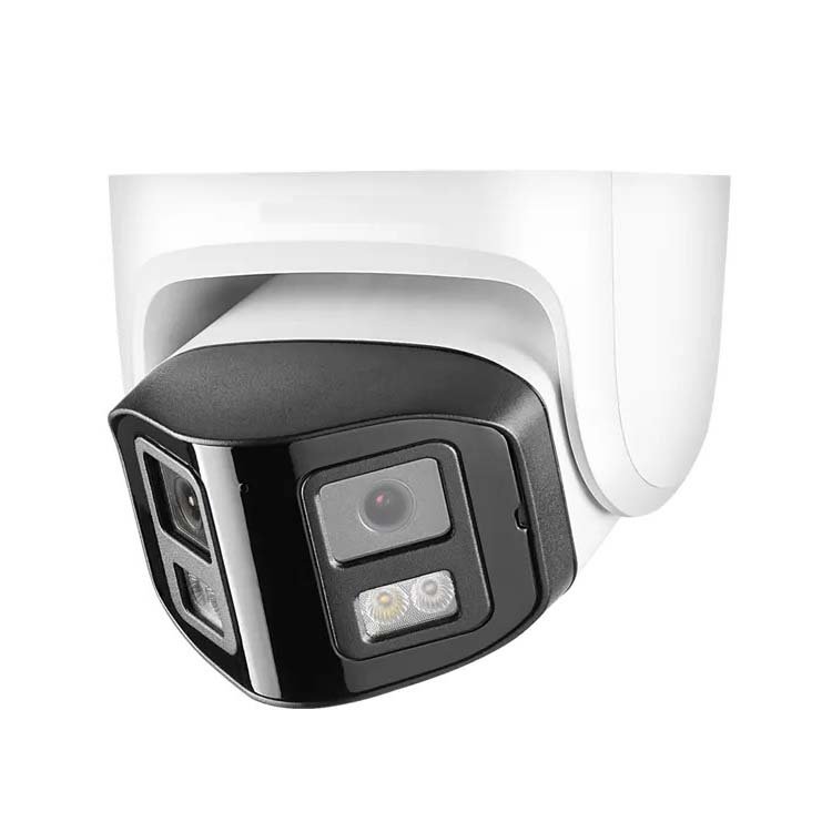 180° FOV Dual Lens Panoramic AI IP PoE Ceiling Mount Turret Camera