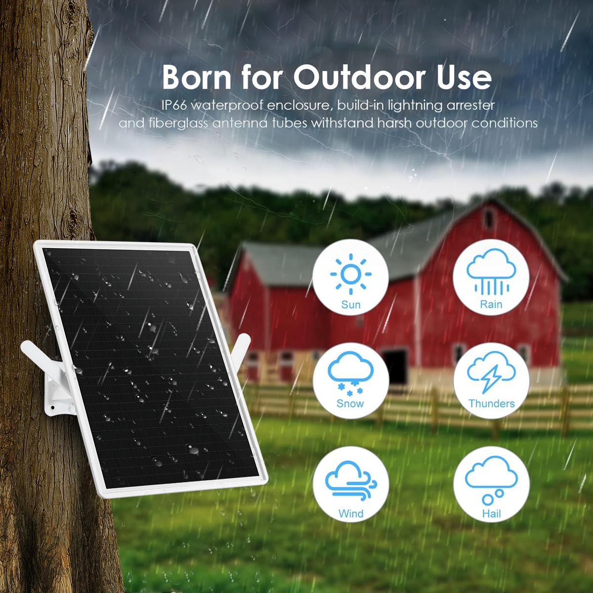 Outdoor Solar-powered WiFi repeater covering a radius of 100-200 meters