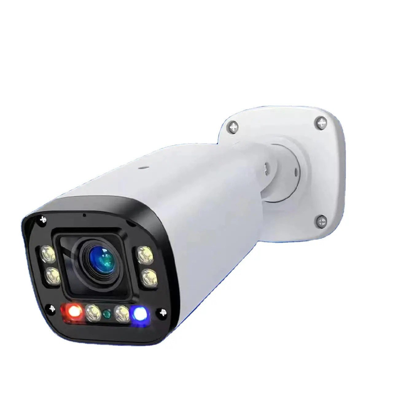 Outdoor 8MP Bullet CCTV IP Security Sound light alarm Camera with Two-Way Audio Red and blue Flashlight