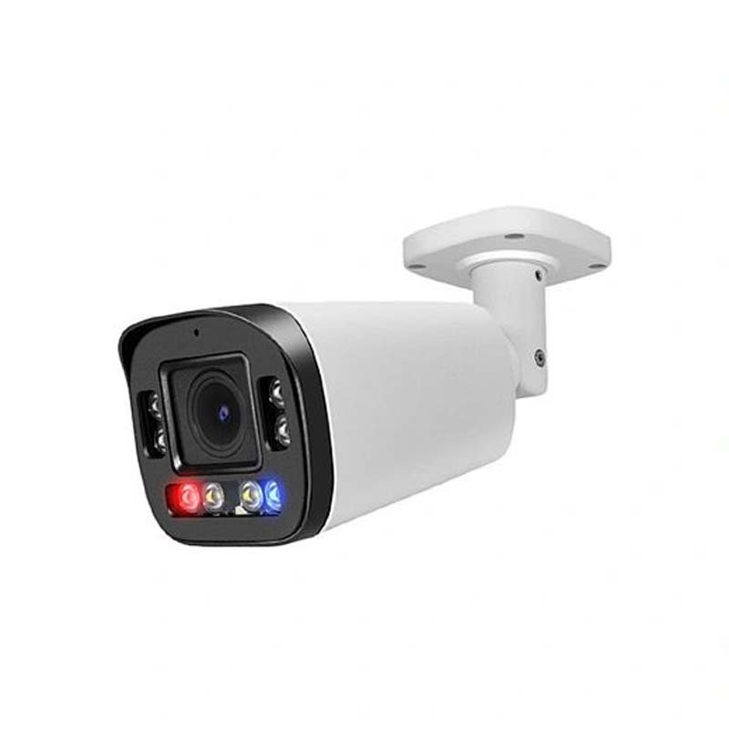 Outdoor 8MP Bullet CCTV IP Security Sound light alarm Camera with Two-Way Audio Red and blue Flashlight