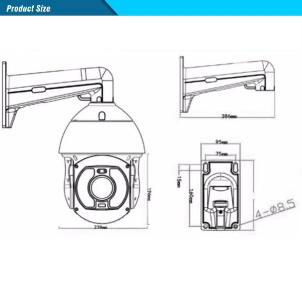 8 Megapixels 4K UHD Pan Tilt Zoom Speed Dome Camera