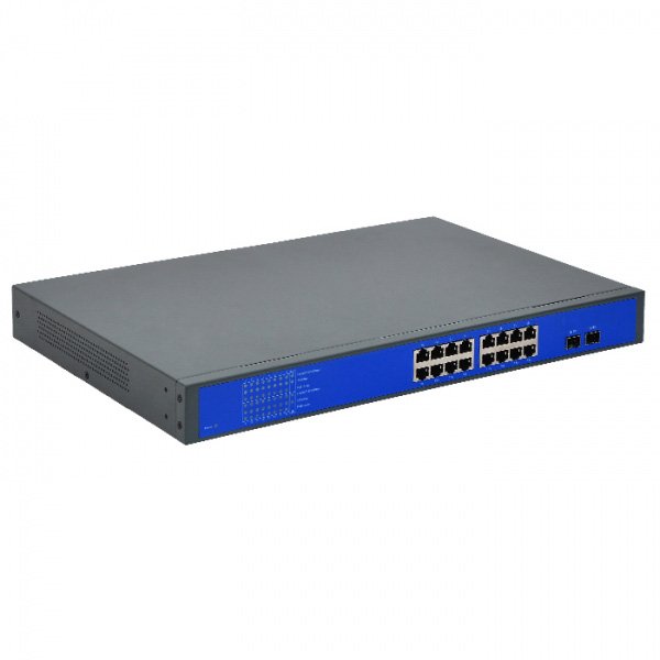 16 Port Full Gigabit PoE Switch With 2 Port SFP