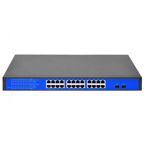 24 Port Full Gigabit PoE Switch With 2 Port SFP
