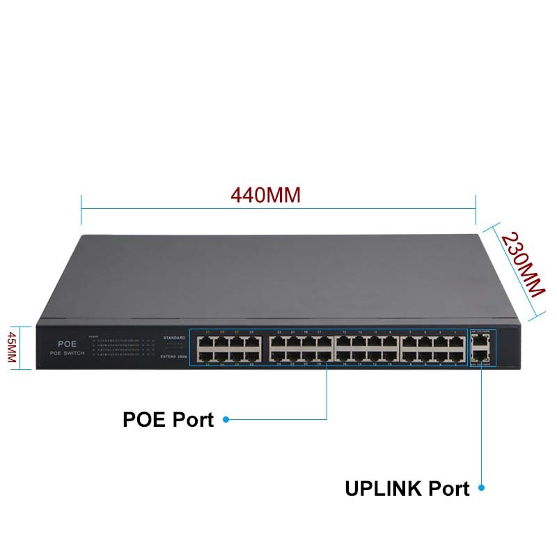 32 Port PoE Switch With 2 Port Full Gigabit