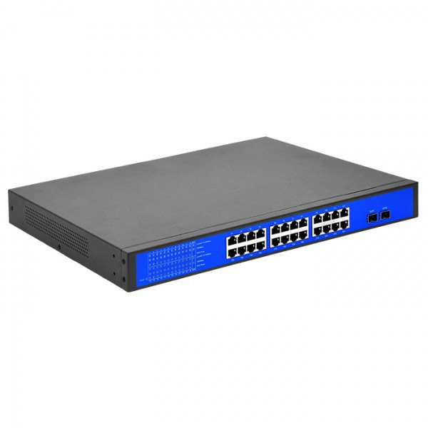 24 Port Full Gigabit PoE Switch With 2 Port SFP