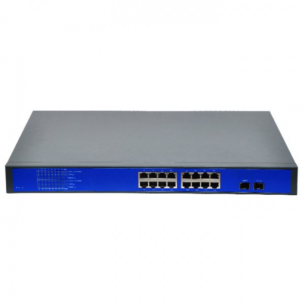 16 Port Full Gigabit PoE Switch With 2 Port SFP