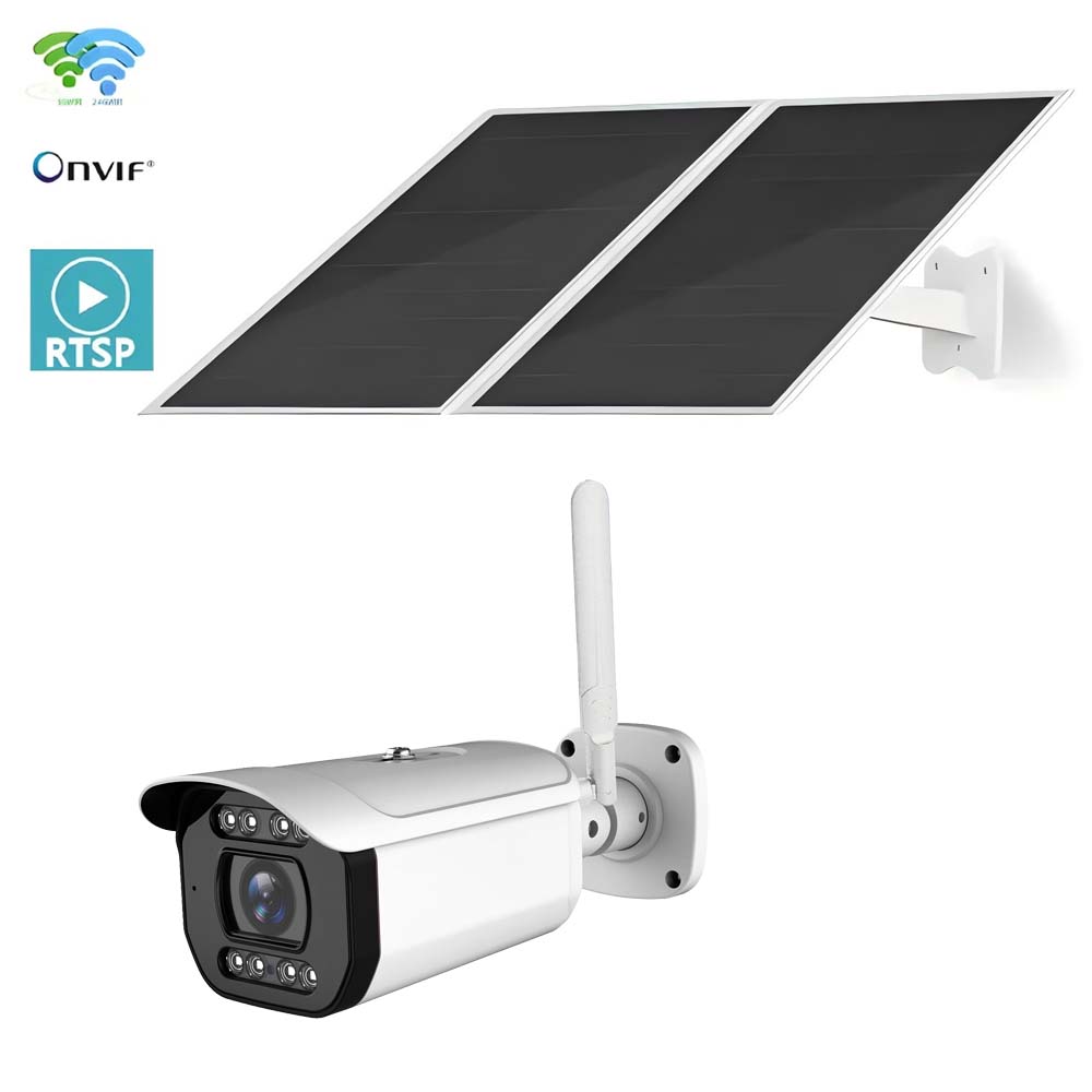 8MP 2.4GHZ 5.8GHZ Dual-band Solar Powered ONVIF WIFI Bullet IP Camera,Support RTSP