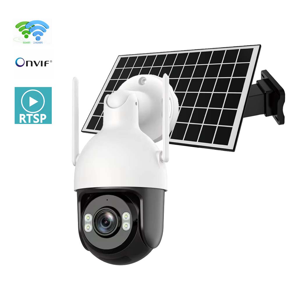 8MP 2.4GHZ 5.8GHZ Dual-band Solar Powered ONVIF WIFI PTZ IP Camera