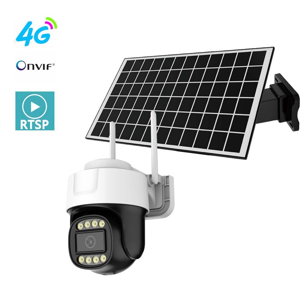 7*24 Recorded Solar Powered ONVIF 4G Sim Card Wireless PTZ Camera