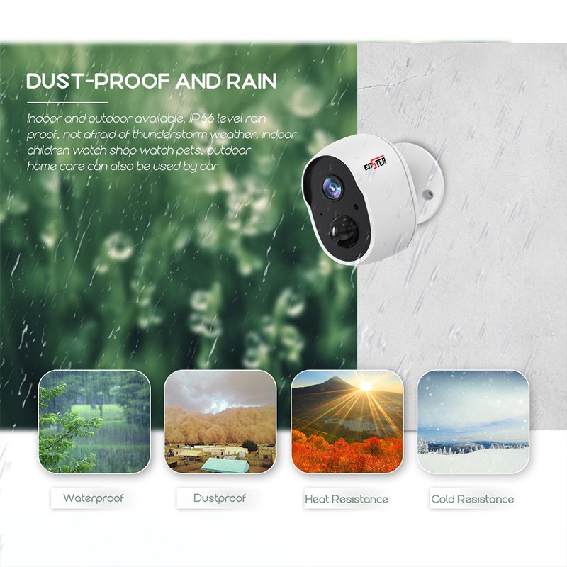 2Megapixels WiFi Wireless Two-way Audio Battery Camera
