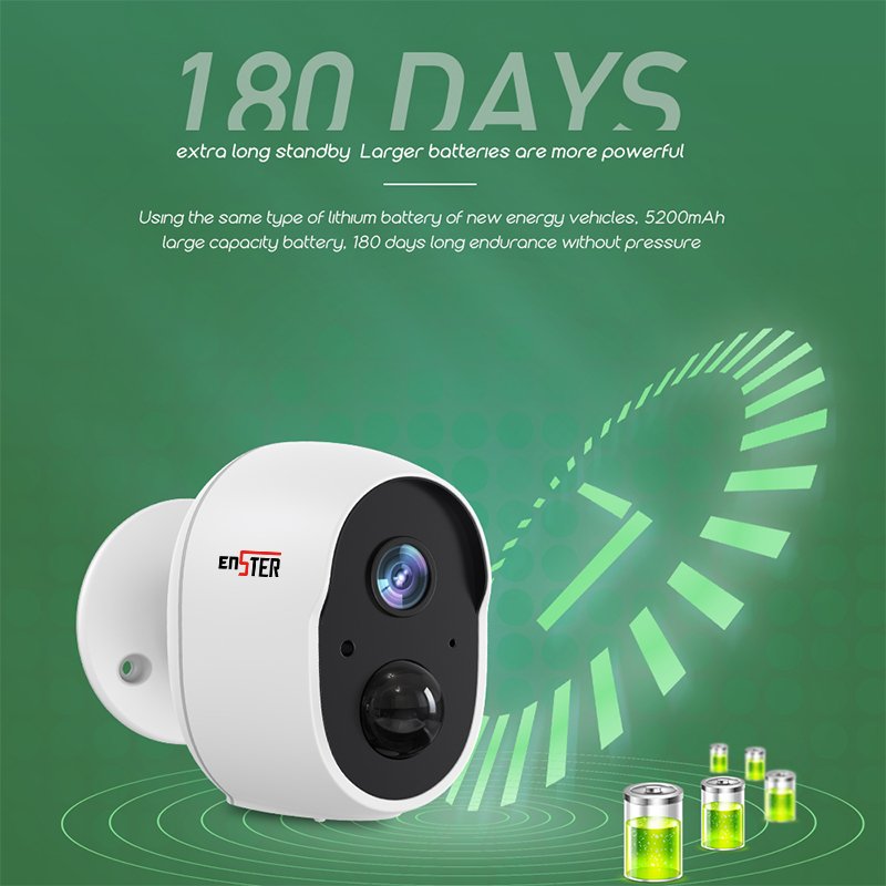 2Megapixels WiFi Wireless Two-way Audio Battery Camera