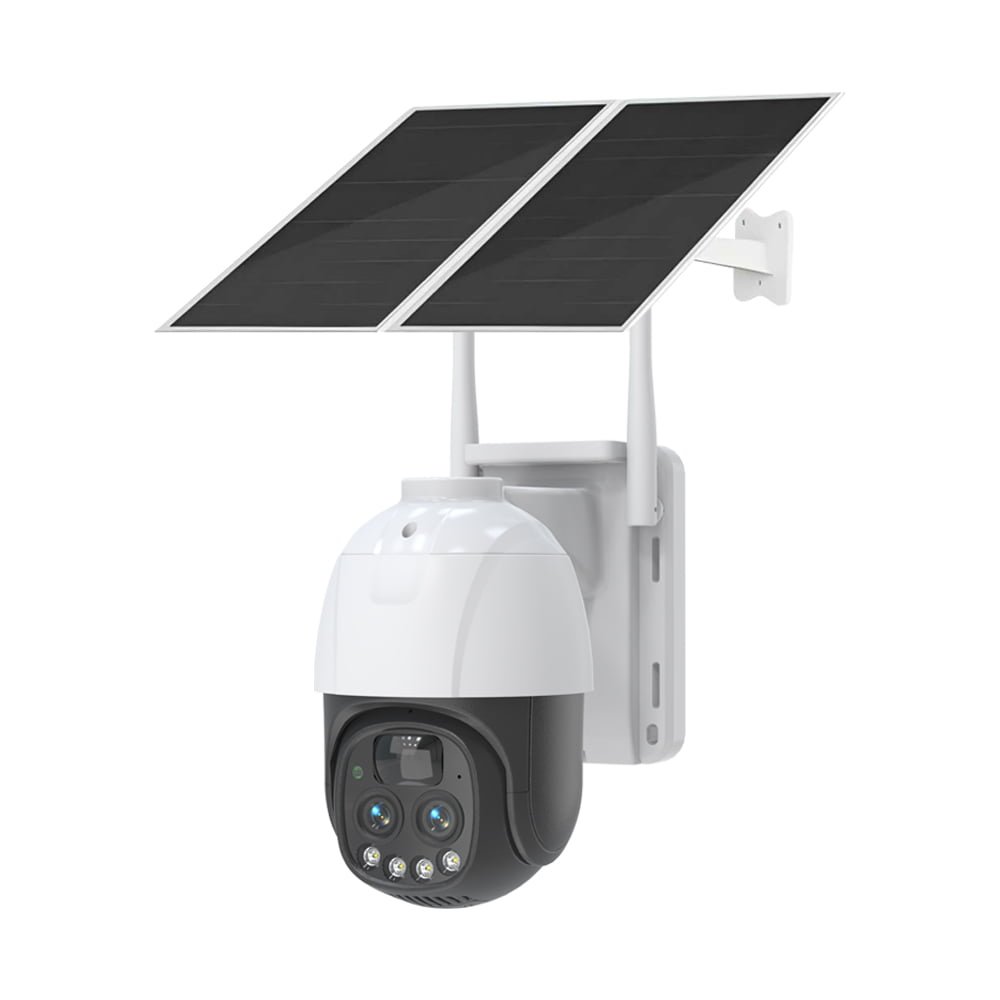 10x Zoom PTZ Dual Solar Powered Wireless 4G LTE Sim Card Security Camera