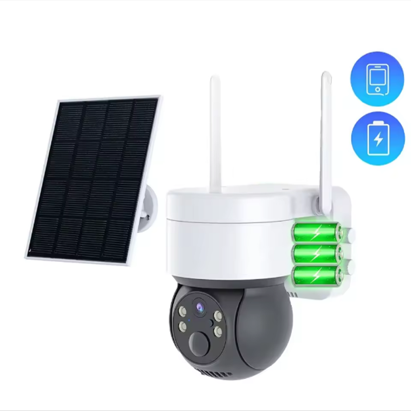 3MP 4G Sim Card Solar Powered PTZ Outdoor  PIR Wireless Camera