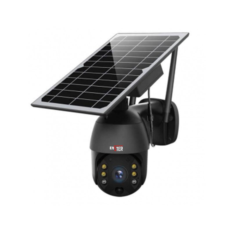 ENSTER Outdoor Pan Tilt Solar Powered Wireless 4G LTE Sim Card Security Camera
